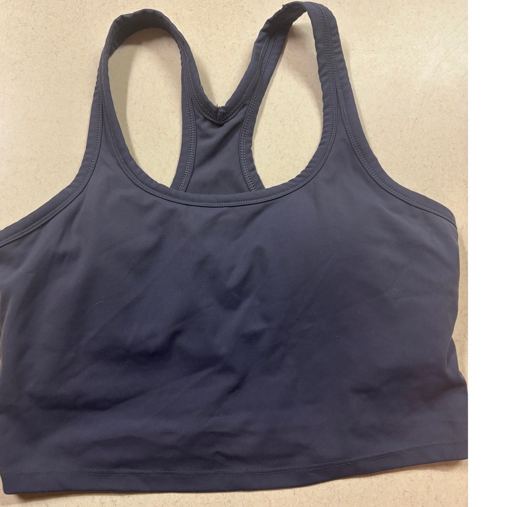 Racerback Crop Tank Top with Shelf Bra Periwinkle‎ Blue Size 6